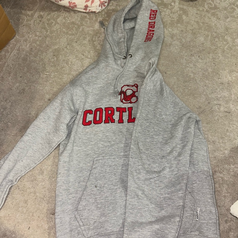 Cortland Red Dragons Gray Hoodie